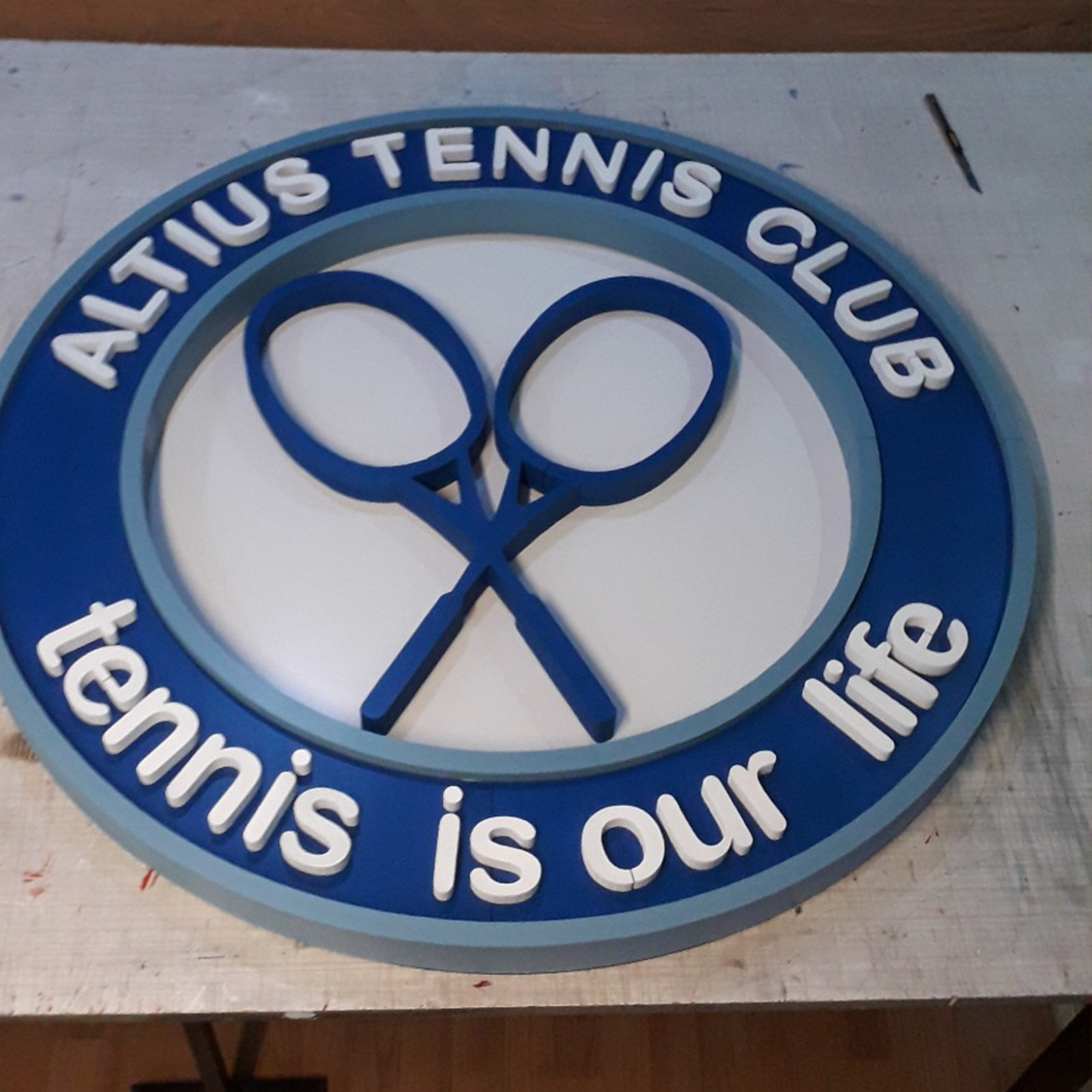 Logo din polistiren realizat pentru sediul unei firme